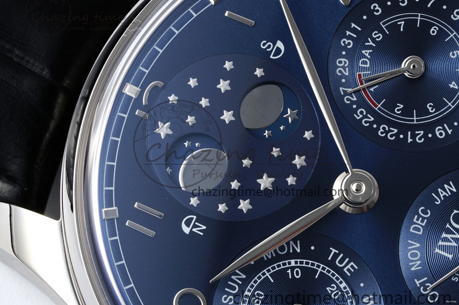MIROTIME 0522 Bold Portugieser Perpetual Calendar SS 5033 APSF 1:1 Best Edition Blue Dial on Black Leather Strap A52610 Clone 7041